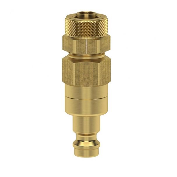 Cuplă rapidă mini tată Ludecke ESM_4_SQAB, DN 5, furtun 4x6 mm, închidere dublă