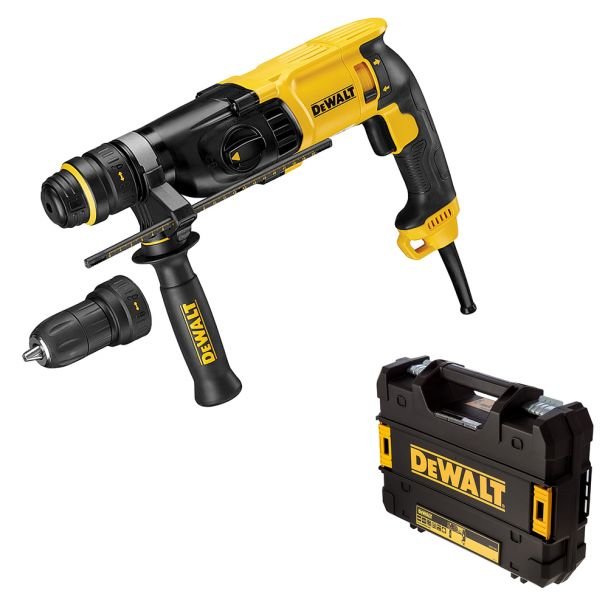 DeWalt, Ciocan rotopercutor DeWalt D25134KP SDS-Plus 800 W, 2.8 J, 0–1550 rpm, două mandrine interschimbabile, accesorii