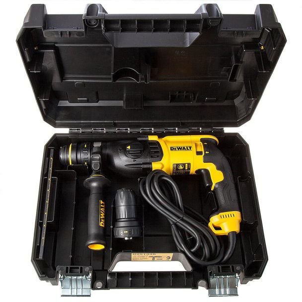 DeWalt, Ciocan rotopercutor DeWalt D25134KP SDS-Plus 800 W, 2.8 J, 0–1550 rpm, două mandrine interschimbabile, accesorii