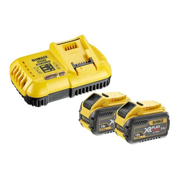 DEWALT DCB118X2 Set Încărcător + 2 Acumulatori Li‑Ion 54V XR FlexVolt 9.0 Ah