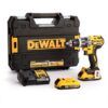 DeWalt DCD796D2 Mașină de găurit și înșurubat cu percuție 18V, cuplu maxim 70 Nm, kit 2 acumulatori 2.0Ah, încărcător și valiză