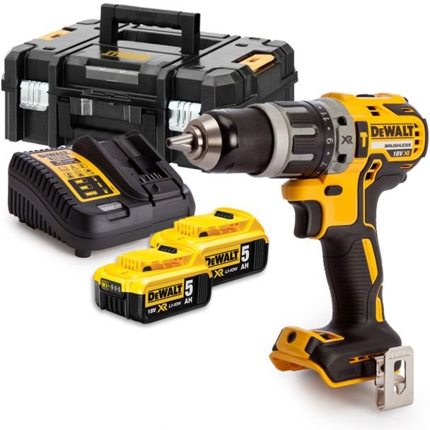 DeWALT DCD796P2 - Mașină de găurit și înșurubat cu percuție 18V, 2x5.0Ah, cuplu 70 Nm, încărcător și valiză