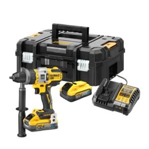 DeWalt DCD999H2T - Mașină de găurit cu percuție și înșurubat, 126 Nm, 2 acumulatori Powerstack 5.0Ah, încărcător, cutie TSTAK