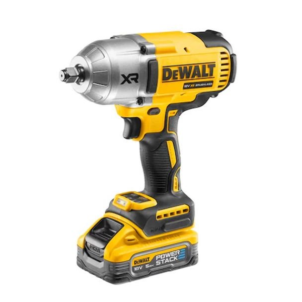 DeWalt DCF900H2T - Mașină de impact pătrat 1/2" 1356 Nm, 2x acumulatori 18V XR Powerstack 5.0Ah, încărcător, valiză TSTAK