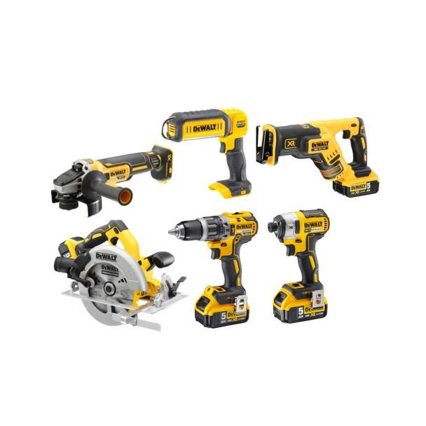DeWalt, DeWalt DCK623P3 – Set combo 6 scule 18 V Li-Ion, 3 acumulatori, încărcător, 2x ToughSystem DS300