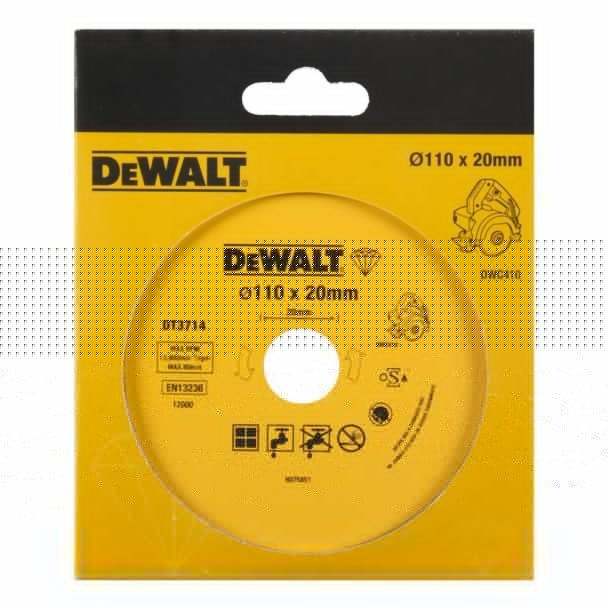 DeWalt, Disc diamantat DeWalt DT3714 Ø110 x 20 x 1,6 mm pentru plăci ceramice