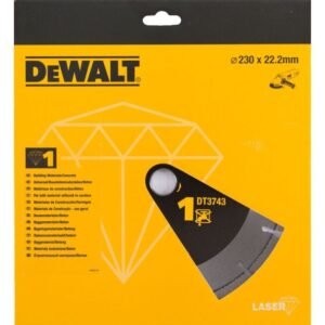 DeWalt, Disc diamantat DeWalt DT3743 230 x 22.23 x 2.4 mm pentru tăieri în materiale de construcție standard