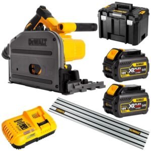 DeWalt, Fierăstrău circular DeWalt DCS520T2 kit cu acumulatori 54 V Li‑Ion XR 6.0 Ah, diametru pânză 165 mm, cu ghidaj, valiză TSTAK