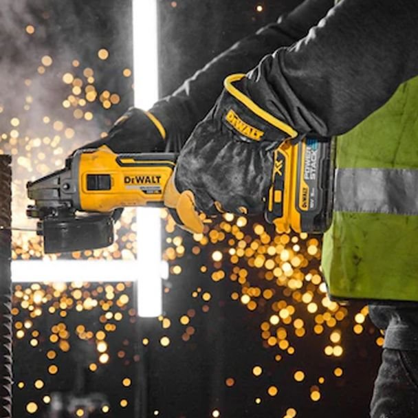 DeWalt, Polizor unghiular DeWalt DCG405H2T, 125 mm, cu 2 acumulatori POWERSTACK 18 V/5.0 Ah, încărcător și valiză de transport