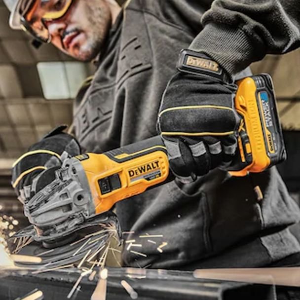 DeWalt, Polizor unghiular DeWalt DCG405H2T, 125 mm, cu 2 acumulatori POWERSTACK 18 V/5.0 Ah, încărcător și valiză de transport