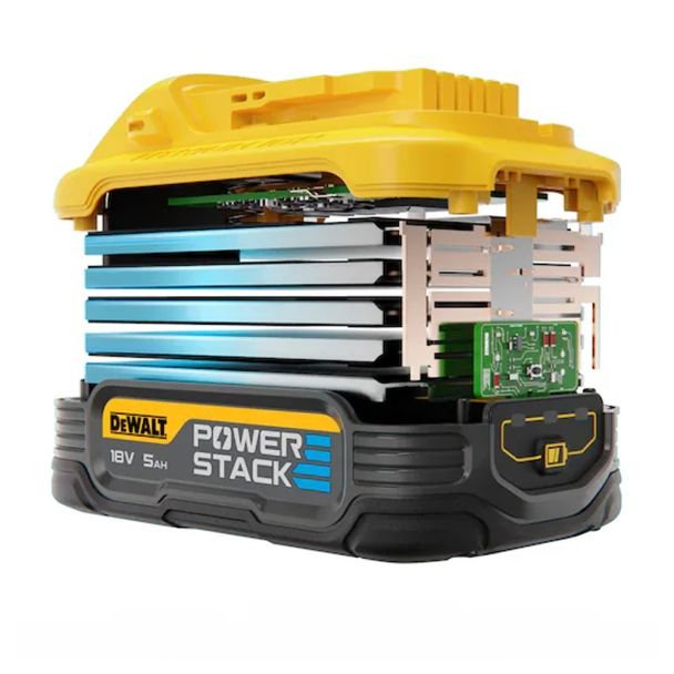 DeWalt, Set 2 acumulatori DeWalt DCBP518H2 - Li-Ion Powerstack 18V 5.0Ah - Compatibili scule DeWalt 18V - Durată lungă de viață - Încărcare rapidă