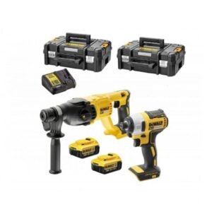 DeWalt, Set combo 2 scule DeWalt DCK2023M2T Li-Ion 18V — ciocan rotopercutor DCH133, șurubelniță de impact DCF787, încărcător, valiză TSTAK II