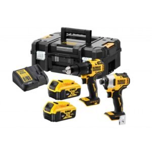 DeWalt, Set combo DeWalt DCK2062M2T, 2 scule 18V cu motor fără perii — Mașină de găurit DCD709 + Mașină de înșurubat cu impact DCF809, 2 acumulatori Li‑Ion 18V 4Ah