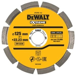 Disc diamantat DeWalt DT3761 125 x 22,23 x 2,0 mm pentru materiale dure și granit