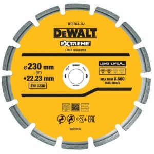 Disc diamantat DeWalt DT3763 230x22.23x2.8 mm - pentru debitare materiale de construcții dure