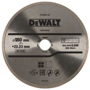 Disc diamantat DeWalt DT40206 180×22.23×1.6 mm pentru debitare materiale ceramice