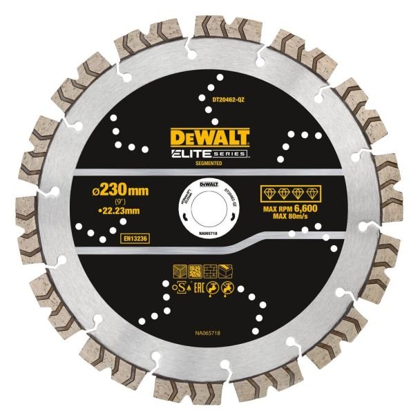 Disc diamantat segmentat DeWalt DT20462 230x22.23x3 mm pentru beton și piatră