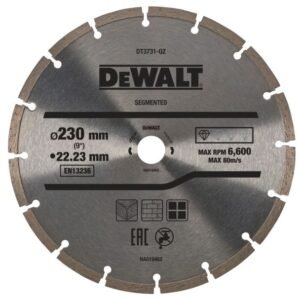 Disc diamantat segmentat DeWalt DT3731 Ø230×22.23×2.4 mm pentru beton și piatră