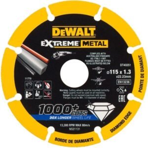 Disc diamantat segmentat DeWalt DT40251 115x22.3x1.3 mm pentru metal