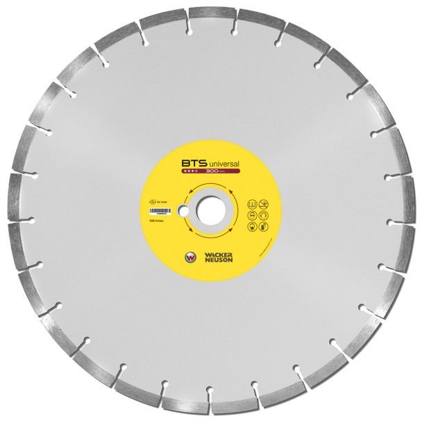Disc diamantat universal - Wacker Neuson BTS UNIVERSAL 300 - 300x20x10 mm - pentru beton și asfalt - calitate profesională