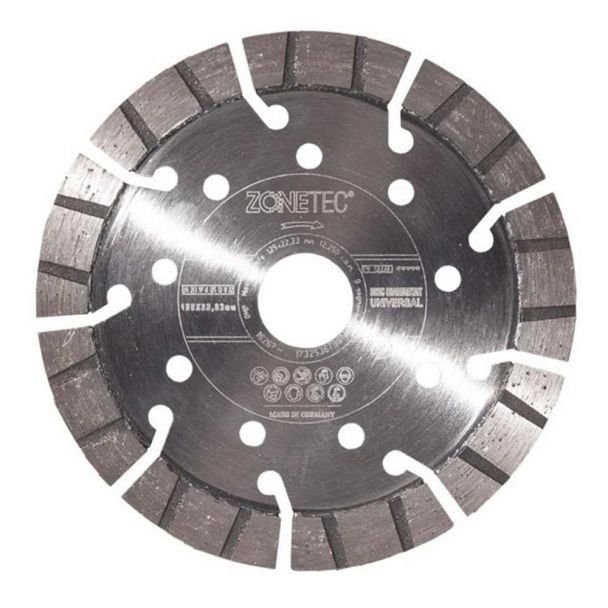 Disc diamantat Zonetec ZA241STU12513922 | 125x22.3x13 mm (D125) | Pentru beton armat | Tăiere segmentată de înaltă performanță | Pentru polizor unghiular profesional