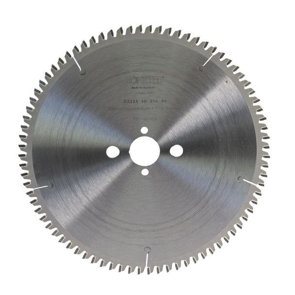 Disc Zonetec ZA2233025080 | Disc pentru ferăstrău circular | D30 x 250 mm | 80 dinți | Pentru materiale neferoase