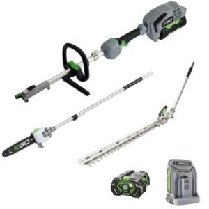 Ego Professional MHCC1002 E – set multifuncțional: ansamblu motor, emondor, lamă gard viu 51 cm, încărcător rapid și acumulator Li‑Ion 2.5 Ah