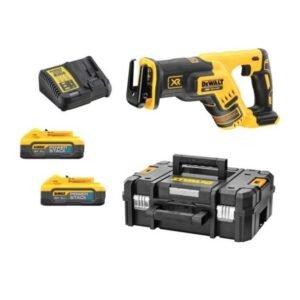 Fierăstrău alternativ DeWalt DCS367H2T, cursă 28,6 mm, 0–2900 curse/min, 2x acumulatori Powerstack 18V 5,0Ah + încărcător în valiză TSTAK