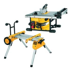 Fierăstrău circular de banc DeWalt DWE7485RS | Lamă 210 mm | Include stand DE7400 cu picioare | Portabil și ușor de instalat | Potrivit pentru tâmplărie și șantier