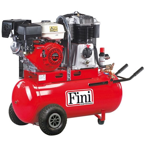 Fini MK103-100-5.5S Compresor de aer cu ulei, motor termic pe benzină, 2 cilindri, 4 kW, 10 bar, 365 l/min, butelie 100 l