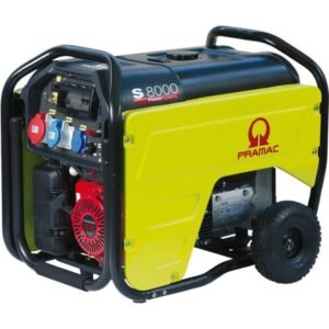 Generator portabil pe benzină PRAMAC S8000T_CONN_AVR_DPP, trifazat, 8.3 kVA, pornire electrică