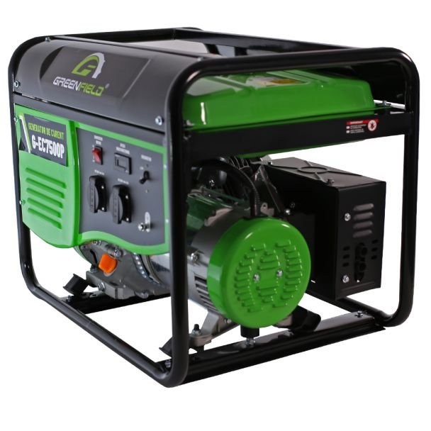Greenfield, Generator curent pe benzină Greenfield G-EC7500P 7 kVA monofazat portabil pornire manuală bobinaj cupru