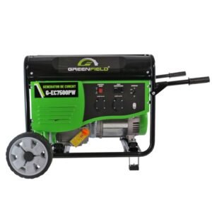 Greenfield, Generator pe benzină Greenfield G-EC7500PW 7 kVA monofazat, portabil, pornire manuală, roți de transport