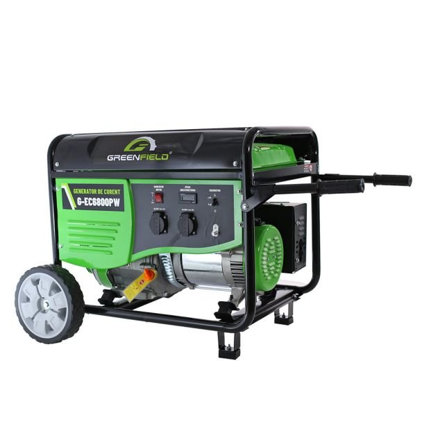 Greenfield, Greenfield G-EC6800PW – generator portabil de curent pe benzină 6.1 kVA, monofazat, pornire manuală, cu roți