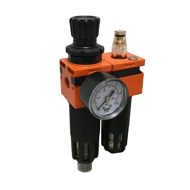 Grup complet tratare aer 2 elemente OMG 739FR+LM | Racord 3/4" – 18 bar | Filtru-regulator (FR) + lubrificator (LM) | Pentru sisteme pneumatice industriale | Montaj compact și...