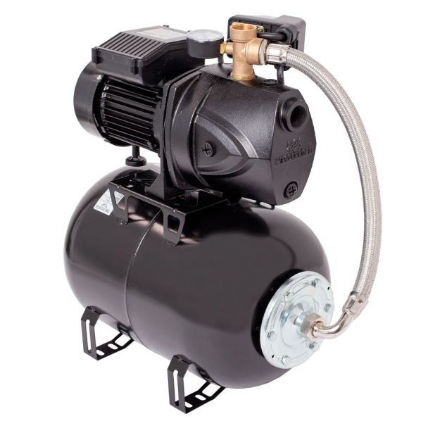 Hidrofor Wasserkonig HWK1350-5.3/25H | Pompă autoamorsantă din fontă | 1350 W, aspirație 9 m | Debit 4920 l/h, refulare 53 m | Vas de expansiune 24 l