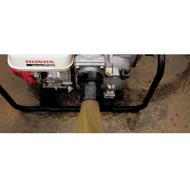 Honda, Motopompă 3" autoamorsantă pentru ape murdare Honda WT30XK4, motor benzină Honda Stage V, debit 1200 l/min, Hmax 25 mca, cadru transport