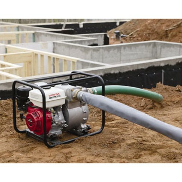 Honda, Motopompă 3" autoamorsantă pentru ape murdare Honda WT30XK4, motor benzină Honda Stage V, debit 1200 l/min, Hmax 25 mca, cadru transport