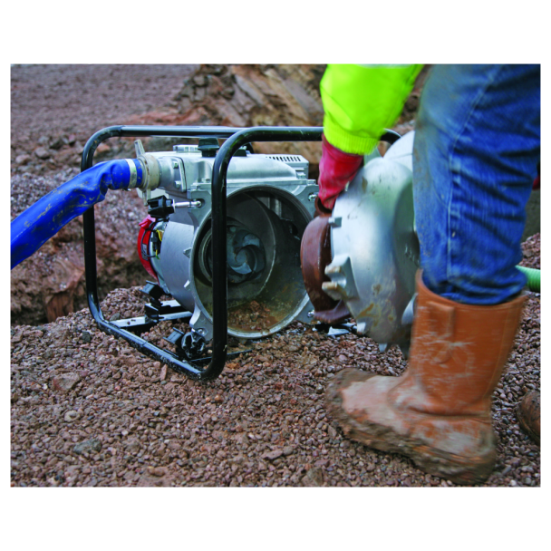 Honda, Motopompă 3" autoamorsantă pentru ape murdare Honda WT30XK4, motor benzină Honda Stage V, debit 1200 l/min, Hmax 25 mca, cadru transport