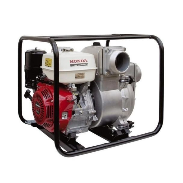Honda, Motopompă 3" autoamorsantă pentru ape murdare Honda WT30XK4, motor benzină Honda Stage V, debit 1200 l/min, Hmax 25 mca, cadru transport