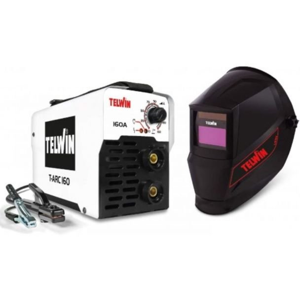 Invertor sudură MMA Telwin T-ARC160ACX_M - 160 A, electrozi 1.6–4.0 mm - Cu accesorii complete şi mască sudură - Reglaj fin curent şi protecţie suprasarcină - Ideal pentru...