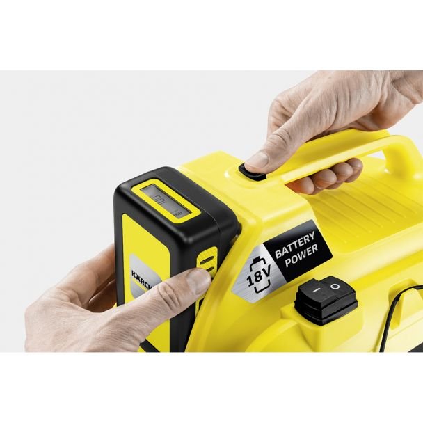 Karcher, Aspirator cu acumulator Karcher WD 1 Compact | 18 V, 2.5 Ah | Putere 230 W | Capacitate 7 l | Set acumulator EU‑II