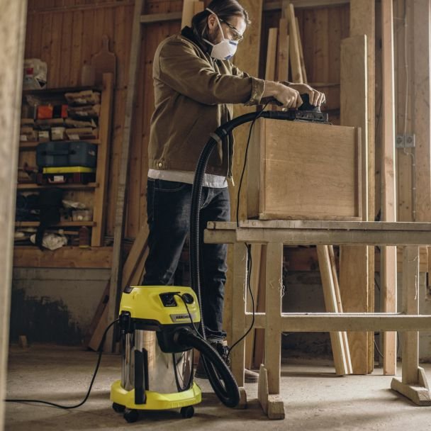 Karcher, Aspirator umed-uscat Karcher WD 3 P S V-17/4/20, 230 V, 1000 W, 17 l, inox