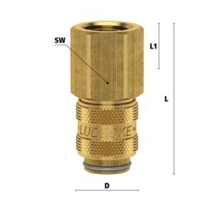 Ludecke, Cuplă rapidă mini mamă Ludecke ESM_14_IAB - DN 5 - filet interior G 1/4" - închidere dublă