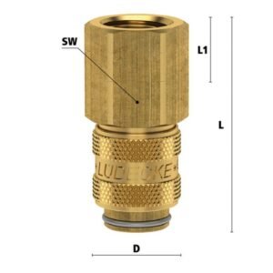 Ludecke, Cuplă rapidă mini mamă - Ludecke - ESM_18_I - DN 5 - filet interior G 1/8