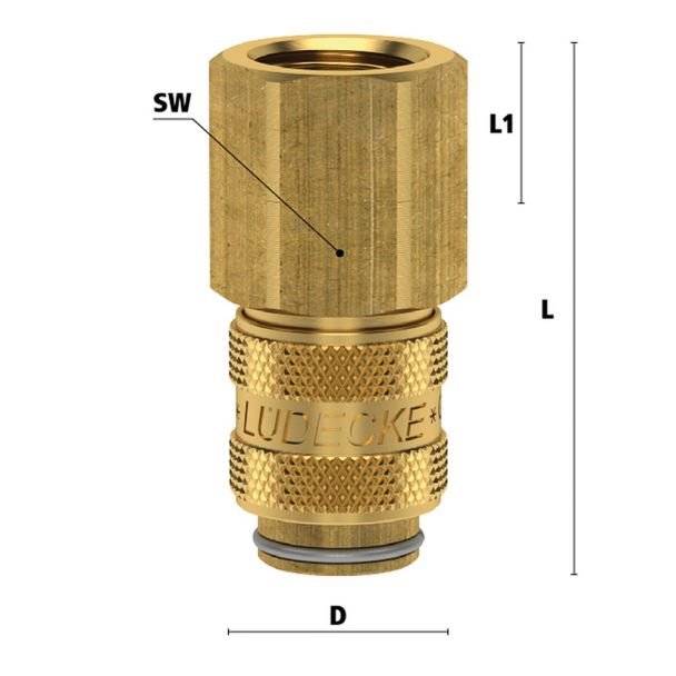 Ludecke, Cuplă rapidă mini mamă - Ludecke - ESM_18_I - DN 5 - filet interior G 1/8