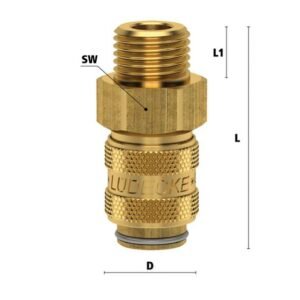 Ludecke, Cuplă rapidă mini mamă Ludecke ESM_38_A, DN 5, filet exterior G 3/8
