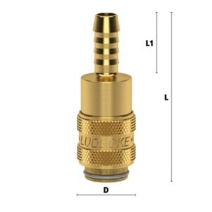 Ludecke, Cuplă rapidă mini mamă Ludecke ESM_4_T, DN 5, pentru furtun 4 mm