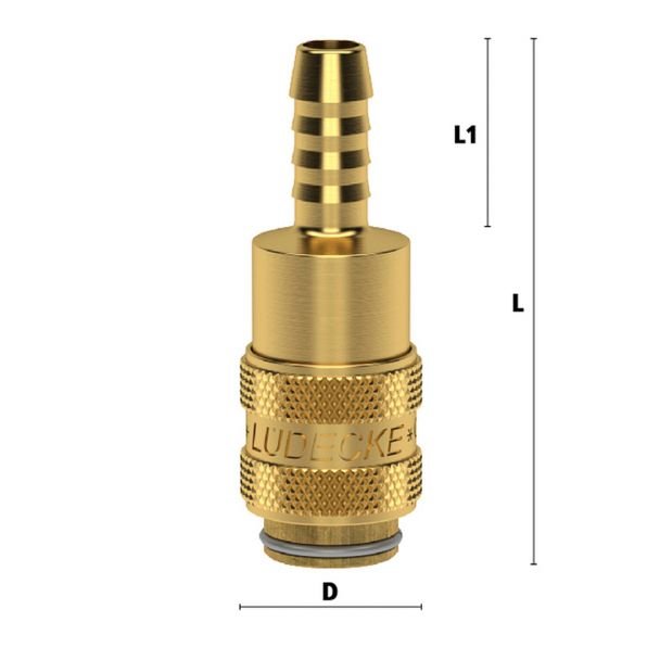 Ludecke, Cuplă rapidă mini mamă Ludecke ESM_4_T, DN 5, pentru furtun 4 mm