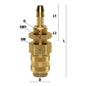 Ludecke, Cuplă rapidă mini mamă Ludecke ESM_9_TSV DN5 (9 mm) filet M12x1